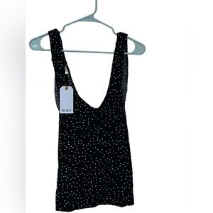 Roxy City Skyline Women’s Size 8 Black and White Polka Dot Tank Top NWT